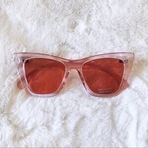 Kiara Clear Pink Full Rim Cat Eye Sunglasses
